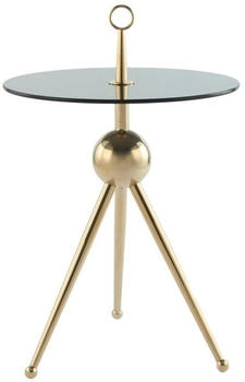 Kayoom Beistelltisch Grau Gold Metall Glas rund 46x52x46 cm Kayoom Beistelltisch Grau Gold Metall Glas rund 46x52x46 cm