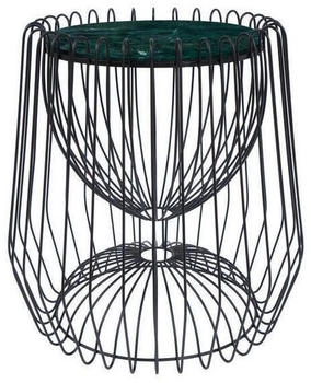 Kayoom Beistelltisch Grün Schwarz Metall Stein 50x51x50 cm