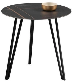 M2 Kollektion Beistelltisch Schwarz Metall Stein rund eckig 50x50x50 cm