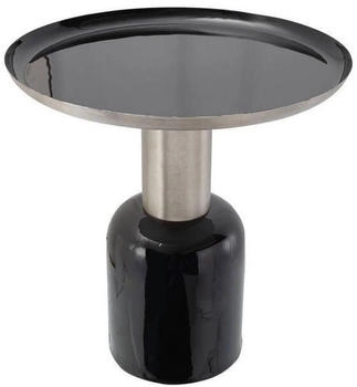 Mid.you Beistelltisch Schwarz Silber Metall Uni rund 50x52x50 cm