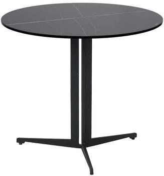 Novel Couchtisch Schwarz Metall Glas Keramik rund 58x50x58 cm