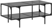 vidaXL Couchtisch mit Glasplatte Schwarz 98,5x50x45 cm Stahl