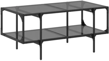 vidaXL Couchtisch mit Glasplatte Schwarz 98,5x50x45 cm Stahl Modell 3