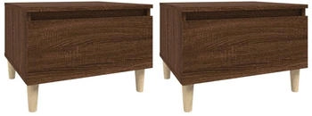 vidaXL Beistelltische 2 Stk. Braun Eiche 50x46x35 cm Holzwerkstoff