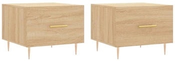 vidaXL Couchtische 2 Stk. Sonoma-Eiche 50x50x40 cm Holzwerkstoff Modell 3