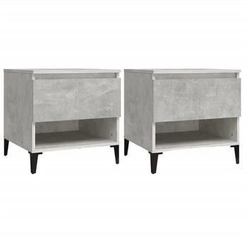 vidaXL Beistelltische 2 Stk. Betongrau 50x46x50 cm Holzwerkstoff