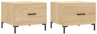 vidaXL Couchtische 2 Stk. Sonoma-Eiche 50x50x40 cm Holzwerkstoff Modell 2