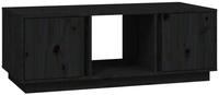 vidaXL Couchtisch Schwarz 110x50x40 cm Massivholz Kiefer