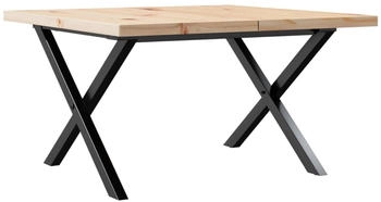 vidaXL Couchtisch X-Gestell 60x60x40,5cm Massivholz Kiefer & Gusseisen