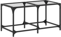vidaXL Couchtisch mit Glasplatte Transparent 78,5x40x40 cm Stahl
