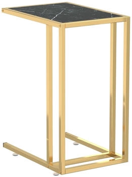 vidaXL Computer-Beistelltisch Schwarz Marmor 50x35x65 cm Hartglas