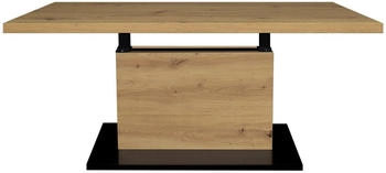 Mäusbacher Couchtisch höhenverstellbar Asteiche Dekor schwarz 120x49-68x70cm
