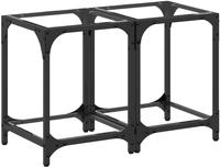 vidaXL Couchtische mit Glasplatte 2 Stk. Transparent 30x30x40 cm Stahl