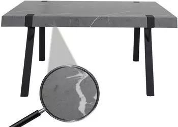 Mendler Esstisch HWC-L54, Tisch Küchentisch Esszimmertisch, Industrial Metall 150x90cm Marmor-Optik grau
