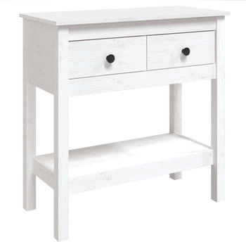 vidaXL Konsolentisch Wei&szlig; 75x35x75 cm Massivholz Kiefer (814620)