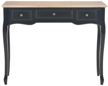 vidaXL Konsolentisch 280046 schwarz / braun mit 3 Schubladen 100x78x35cm