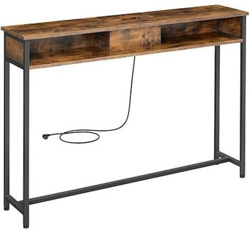 Vasagle Konsolentisch LNT111K01 braun vintage mit Steckdose 120x81x25cm