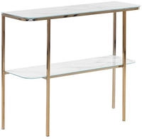KONSOLENTISCH Marmor Optik wei&szlig;/gold Calvert
