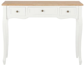 vidaXL Konsolentisch 280044 wei&szlig; / braun mit 3 Schubladen 100x78x35cm