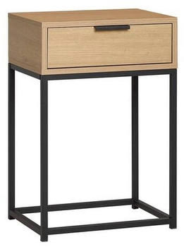 HAKU Konsolentisch Malm&ouml; 40 schwarz / eiche mit Schublade 40x60x28cm