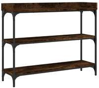 vidaXL Konsolentisch mit Ablagen R&auml;uchereiche 100x30x80 cm