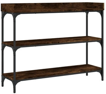 vidaXL Konsoltisch mit Ablagen R&auml;uchereiche 100x30x80 cm (1-St) braun (837809)