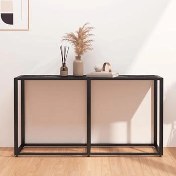 vidaXL Konsolentisch Schwarz Marmor-Optik 140x35x75,5 cm Hartglas (331677)