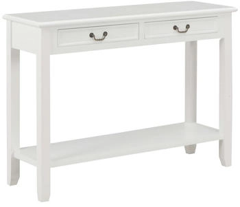 vidaXL Konsoltisch Wei&szlig; 110x35x80 cm Holz (1-St) wei&szlig;/wei&szlig; (249900)