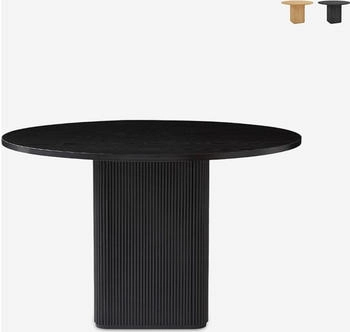 Amazing Home Design Esstisch 120 cm schwarz, rund aus Holz für Küche und Wohnzimmer Tiwit