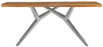 SIT Esstisch 180 cm Tischplatte 50 mm Teak naturMetall antiksilber 180x100x76 cm (15521-40)