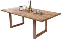 SIT Esstisch "Adana aus recyceltem Teak mit Sonnenmuster & Kufengestell" 50 mm starke