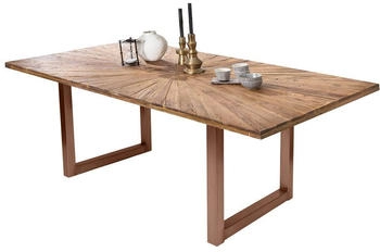 SIT Esstisch 180x100 cm recyceltes Teak naturMetall antikbraun 180x100x75 cm (15501-00)