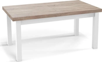 WFL GROUP Moderner Rechteckiger Ausziehbarer Weiße Holzbeine 140 x 80 cm-Eiche Sonoma