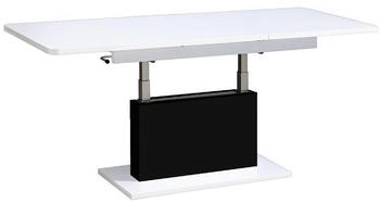 designimpex Couchtisch DC-1 126x58x70 cm Hochglanz Weiß/Schwarz matt