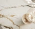 DeLife Esstisch Edge 200-300x100 Keramik Calacatta Luxe weiß-gold-grau (37974)
