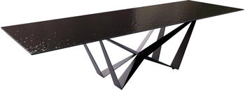 DeLife Esstisch Edge 300x100 Reliefglas 3D-Design rauchschwarz (37911)