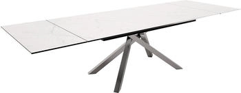 DeLife Esstisch Edge 200-300x100 Keramik Laminam Statuarietto weiß (37989)