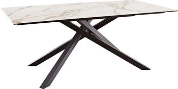 DeLife Esstisch Edge 200x100 Keramik Calacatta Luxe weiß-gold-grau (37853)