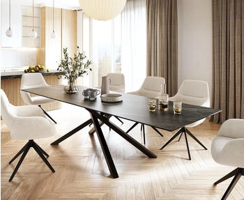 DeLife Esstisch Edge 300x100cm Keramik Laminam Noir Desir braun (25355)