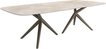 DeLife Esstisch Edge Boot 270x120 Keramik Iris FMG effektfinish titan (38357)