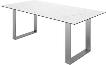 DeLife Esstisch Edge 200x100 Keramik Keramik Laminam® Statuarietto weiß (37627)