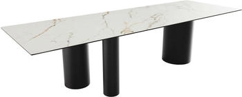 DeLife Esstisch Edge 300x100 Keramik Calacatta Luxe weiß-gold-grau (38741)