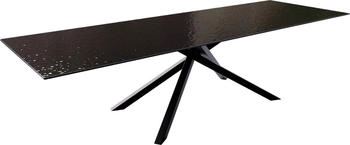 DeLife Esstisch Edge 300x100 Reliefglas 3D-Design rauchschwarz (37913)