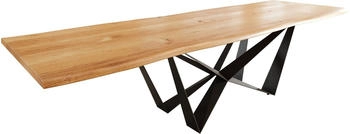 DeLife Esstisch Edge 300x100x4 Eiche Natur schwarz (38890)