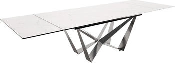 DeLife Esstisch Edge 200-300x100 Keramik Laminam Statuarietto weiß (38053)