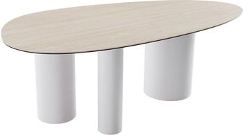 DeLife Esstisch Edge Oval 220x120 Keramik Laminam Travertino bianco (38795)
