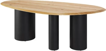 DeLife Esstisch Edge Oval 220x120x2,5 Eiche Natur schwarz (38922)