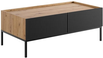 Mirjan24 Mimeri 2SZ Modern Wohnzimmer Sofatisch Kaffeetisch Artisan Eiche Artisan Eiche + Schwarz 120 cm X 45 cm X 62 cm
