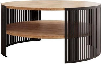 Mirjan24 Fikoli Kaffeetisch Modern Design Sofatisch Stilvoll Wohnzimmer Schwarz Eiche Craft Gold 75 cm X 40 cm X 75 cm