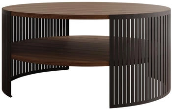 Mirjan24 Fikoli Kaffeetisch Modern Design Sofatisch Stilvoll Wohnzimmer Schwarz Franklin Tobacco Walnuss 75 cm X 40 cm X 75 cm